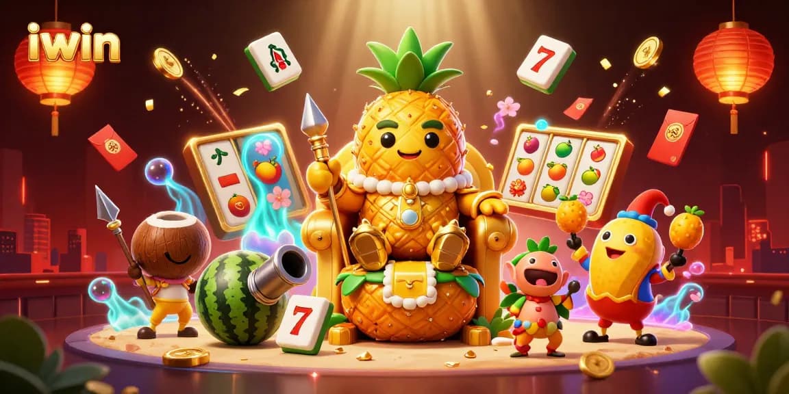 Experience the iwin beach casino extravaganza with the pineapple king and slot elements!