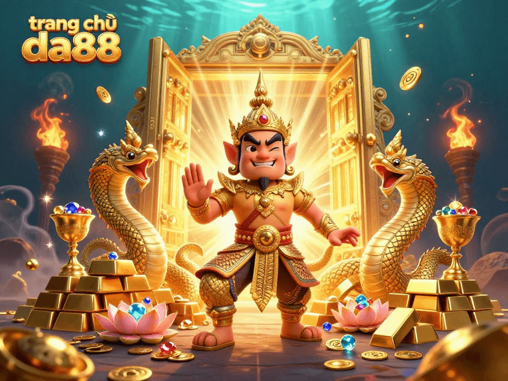 Experience excitement and riches at trang chủ da88 with vibrant treasures shining in a captivating casino scene.