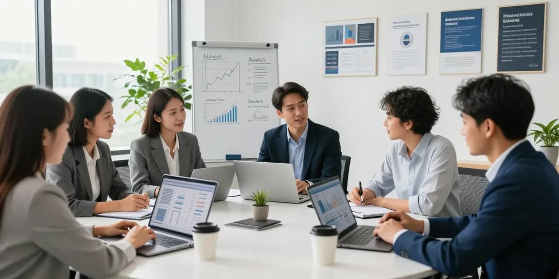 Financial advisors collaborating in a modern office to develop personalized financial strategies.