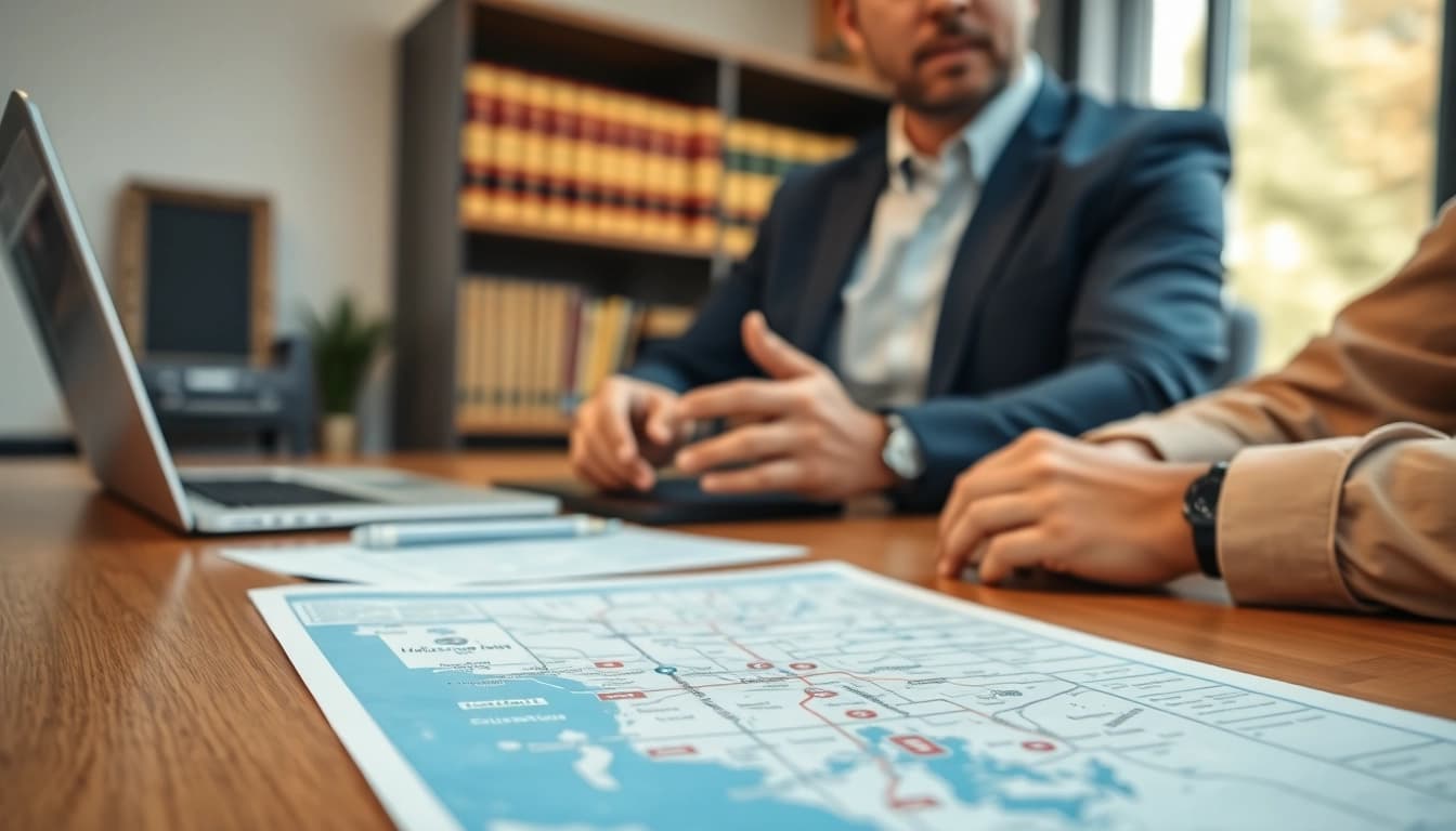 Clearwater truck accident lawyer consulting with a client in a professional setting.