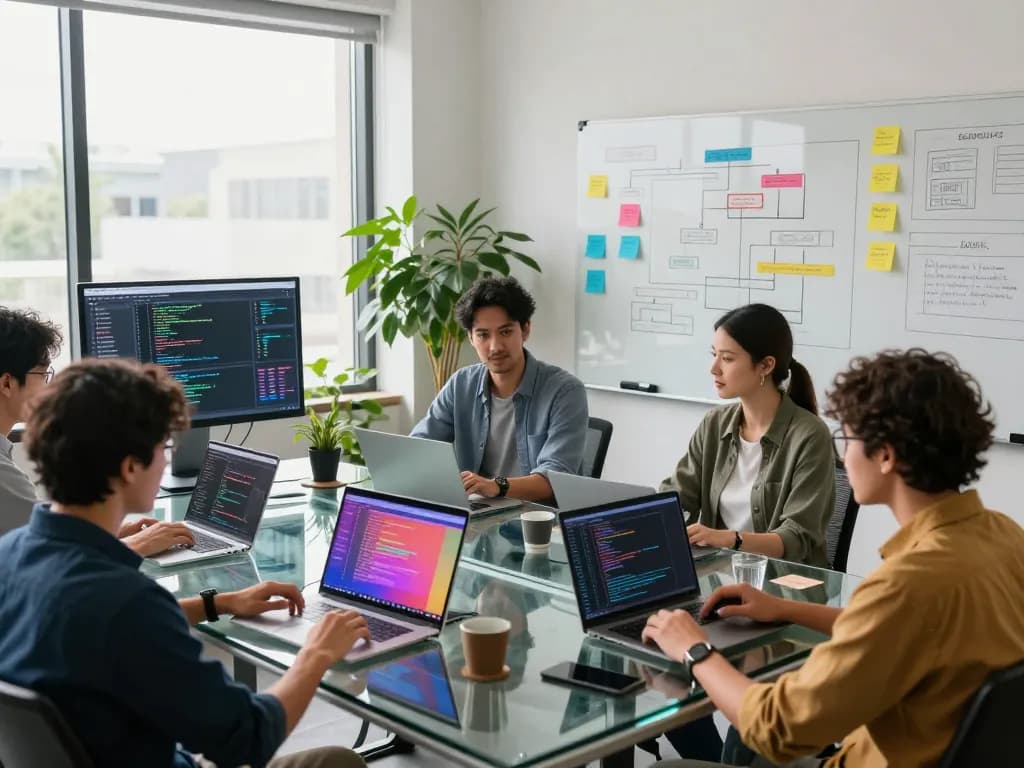 workspace showing team of developers using WPS for collaborative software development