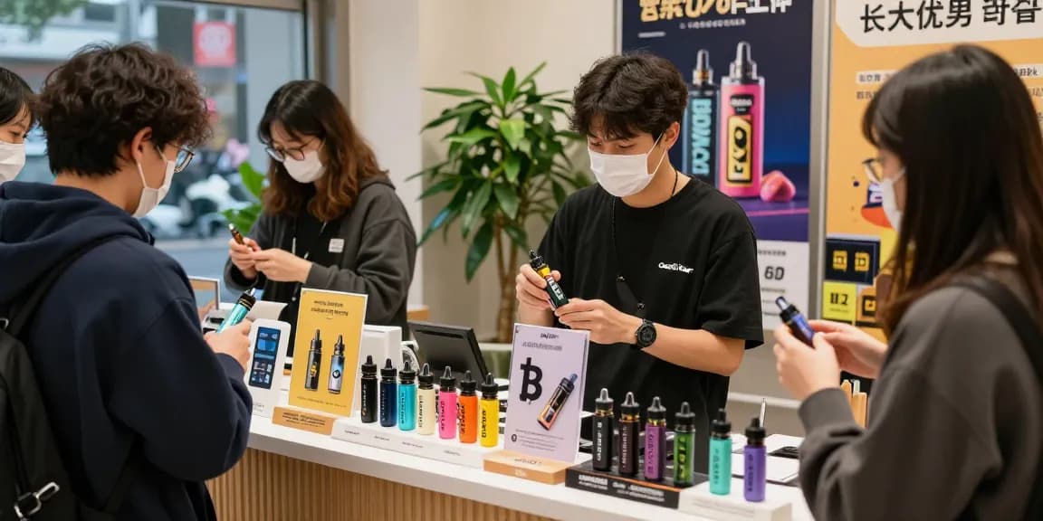 Explore quality THC vape products in Korea at this vibrant vape shop showcasing Geek Bar and Geekvape.