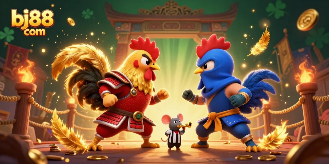 Engage in thrilling battles at bj88 com with dynamic fighting roosters and immersive casino effects.