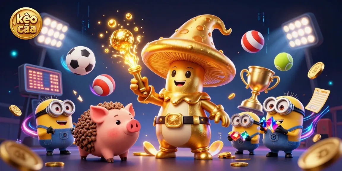 Engage with the thrilling kèo nhà cái sports betting scene, showcasing golden wizard magic, treasure hunting, and dynamic games.
