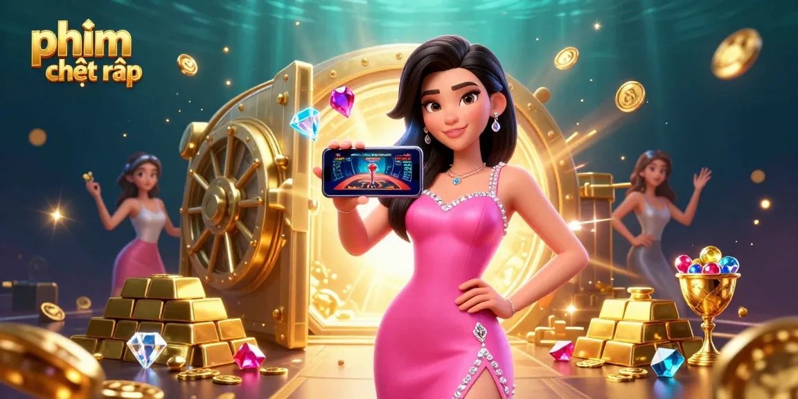Experience thrilling phim chiếu rạp live dealer games with a glamorous Asian woman using a smartphone.
