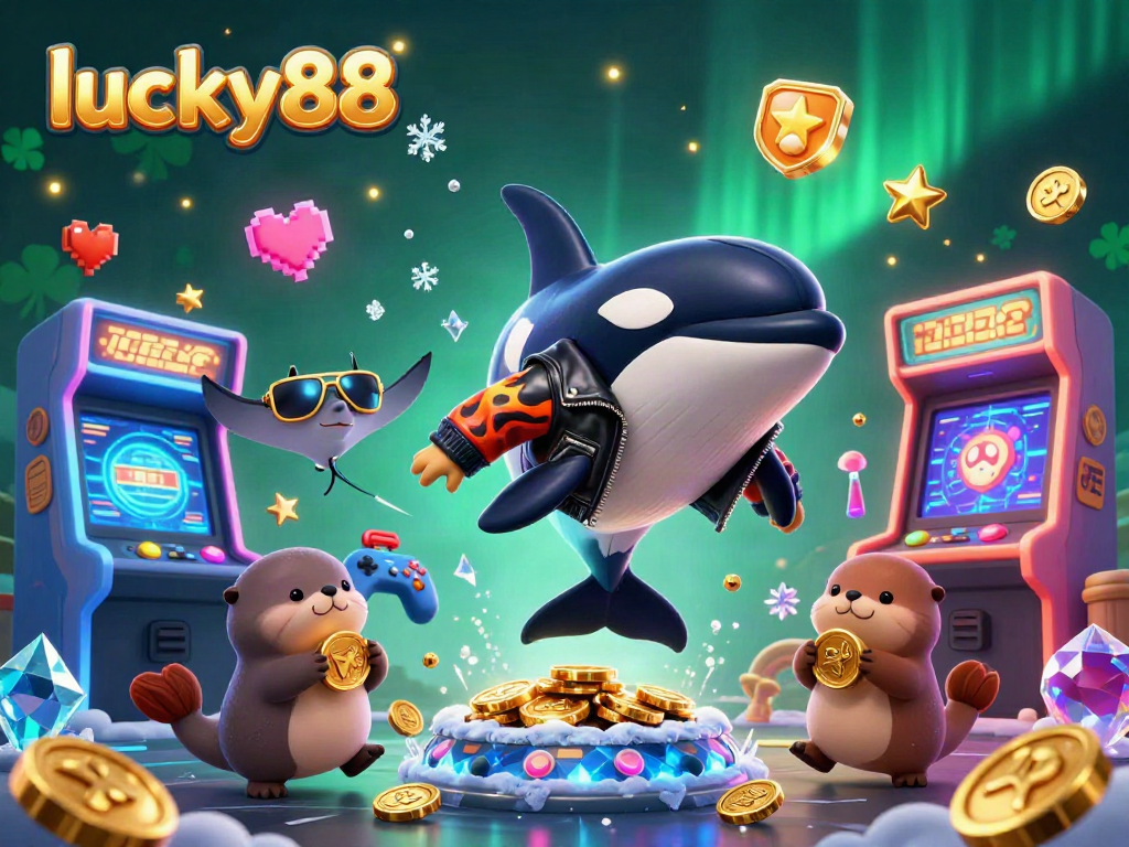 Experience excitement with lucky88, diving into a thrilling casino atmosphere featuring animated characters and prizes!