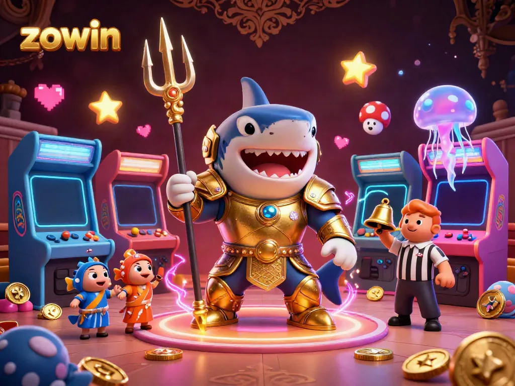 Zowin captivates gamers with a dynamic underwater casino scene featuring a gladiator tiger shark.