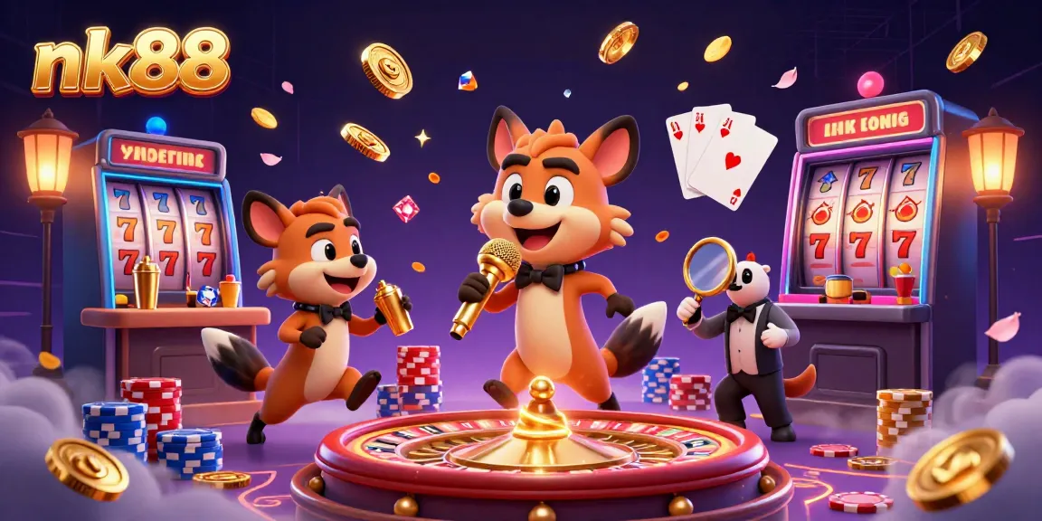 Join the fun at nk88's casino with vibrant hyenas and exciting games!