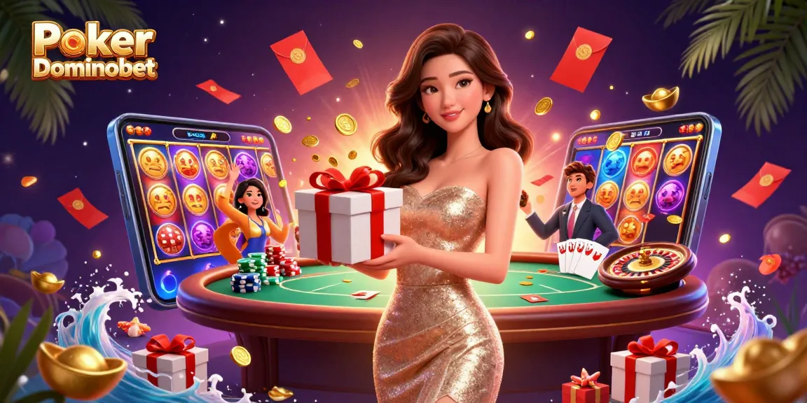 Engage in thrilling action with Poker Online Dominobet showcasing a vibrant casino scene.