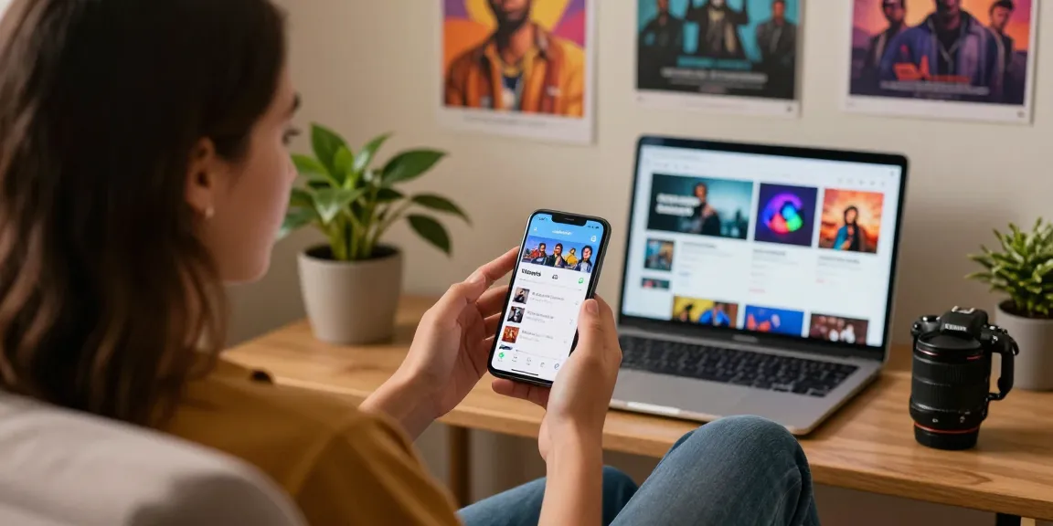 Downloading videos with Vidmate APK on Android device in a cozy home setting