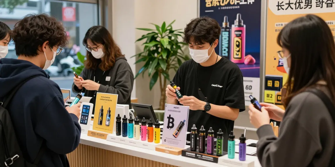 Explore quality THC vape products in Korea at this vibrant vape shop showcasing Geek Bar and Geekvape.