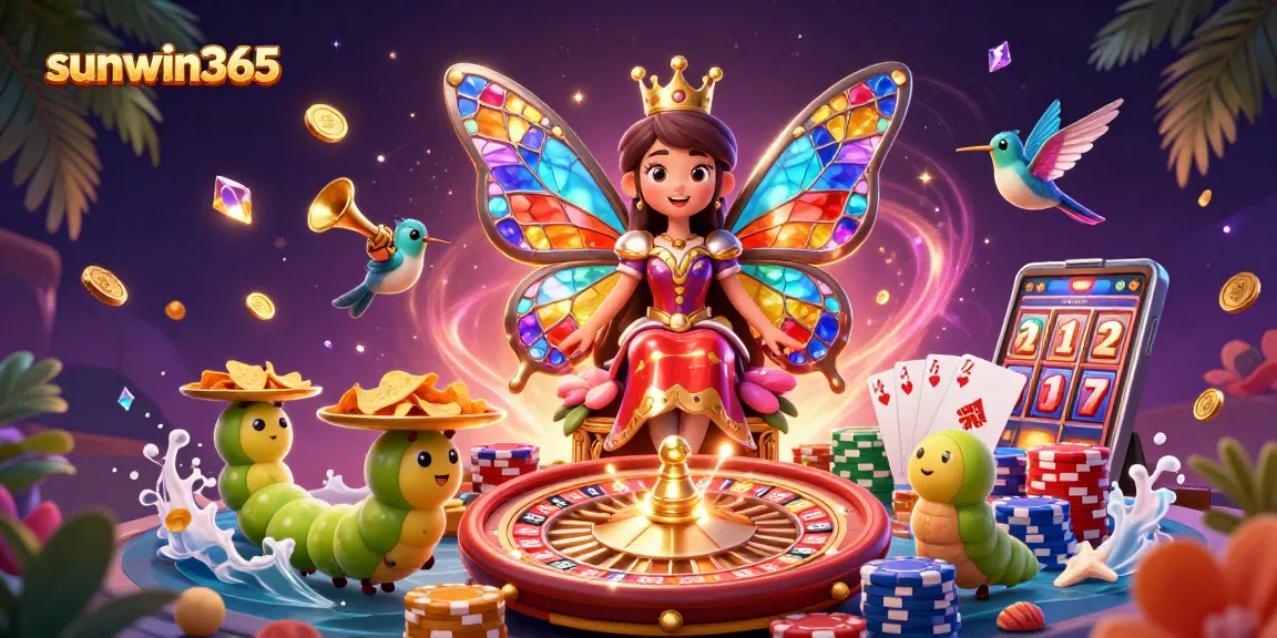 Experience the excitement of sunwin365 with dazzling games featuring royal flush cards and lively casino elements.