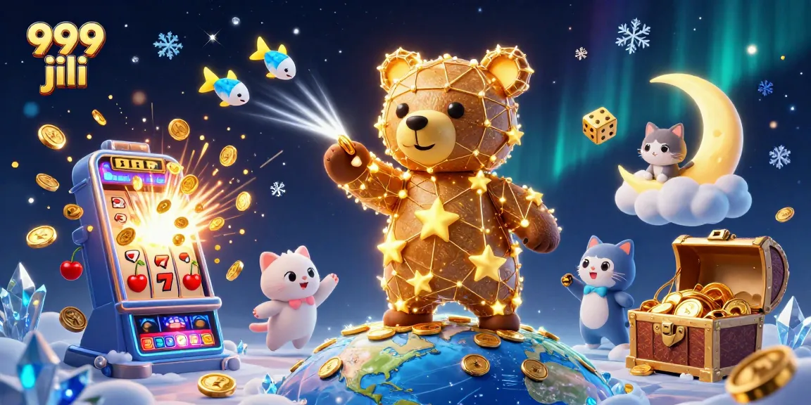 Experience the excitement of 999 jili with vibrant characters and dynamic casino elements overflowing with coins.