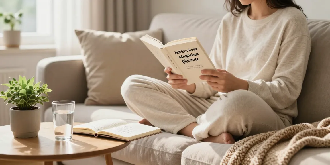 Relaxing scene about magnesium glycinate benefits in a cozy home
