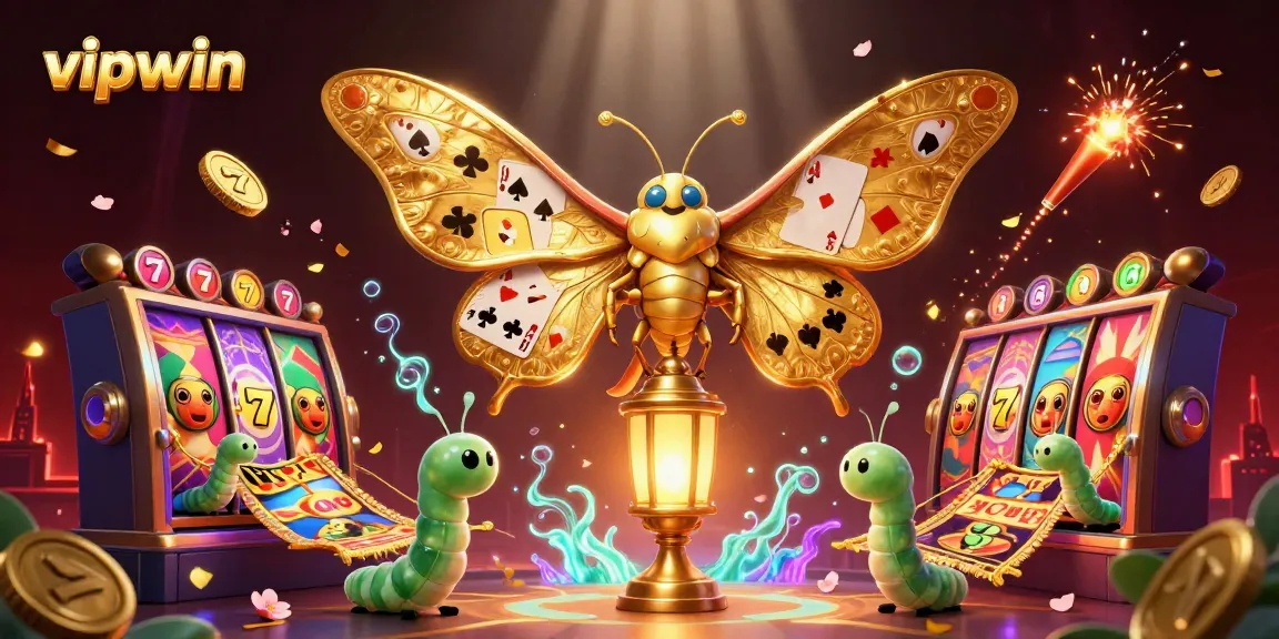 Experience the excitement of vipwin with vibrant slot machines and a magical scene of golden elegance.