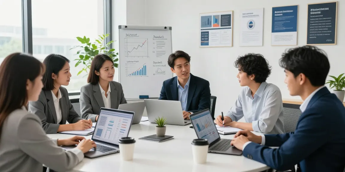 Financial advisors collaborating in a modern office to develop personalized financial strategies.