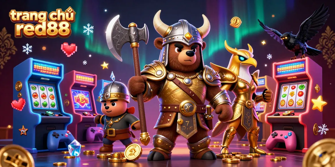 Engaging gameplay at trang chủ red88 with Viking bear, Valkyrie eagle, and dynamic casino elements