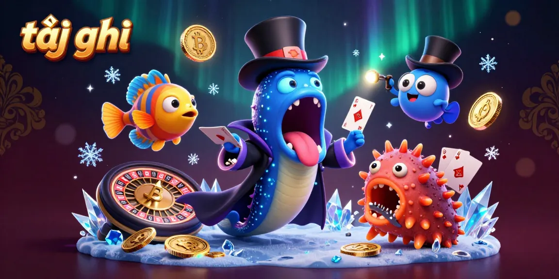 Engage with the thrilling casino atmosphere tại đây, featuring a bioluminescent eel performing incredible card tricks surrounded by cryptocurrency coins.