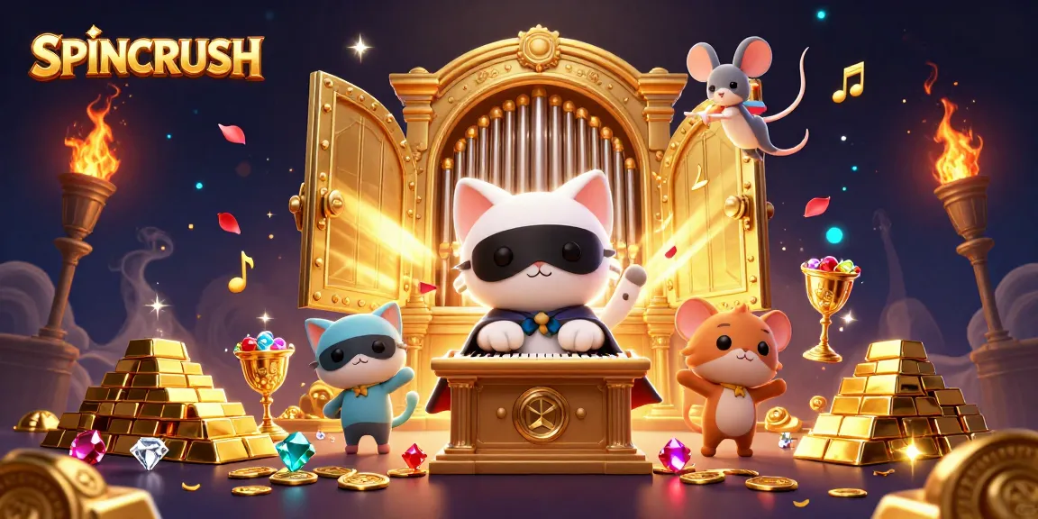 Engage in winning spins with SPINCRUSH at an enchanting casino adventure scene.