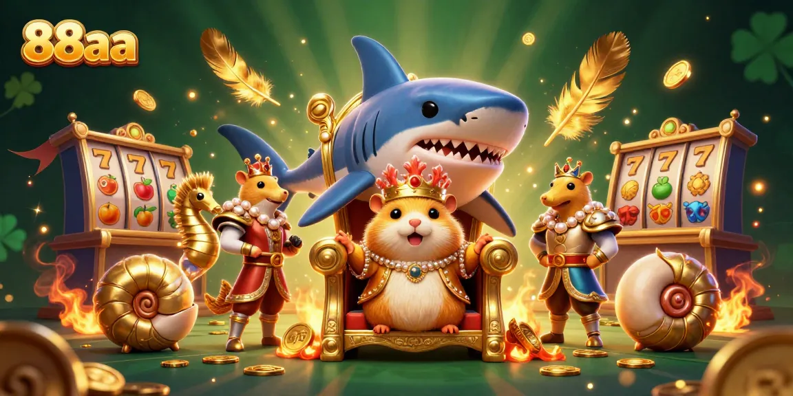 Experience thrilling slots action at 88aa with a vibrant 3D illustrated casino scene
