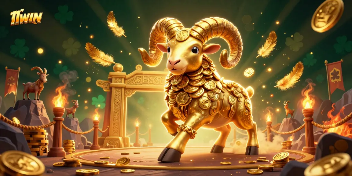 Experience thrilling excitement with 11WIN, featuring a dynamic 3D golden ram amidst a lively betting arena.