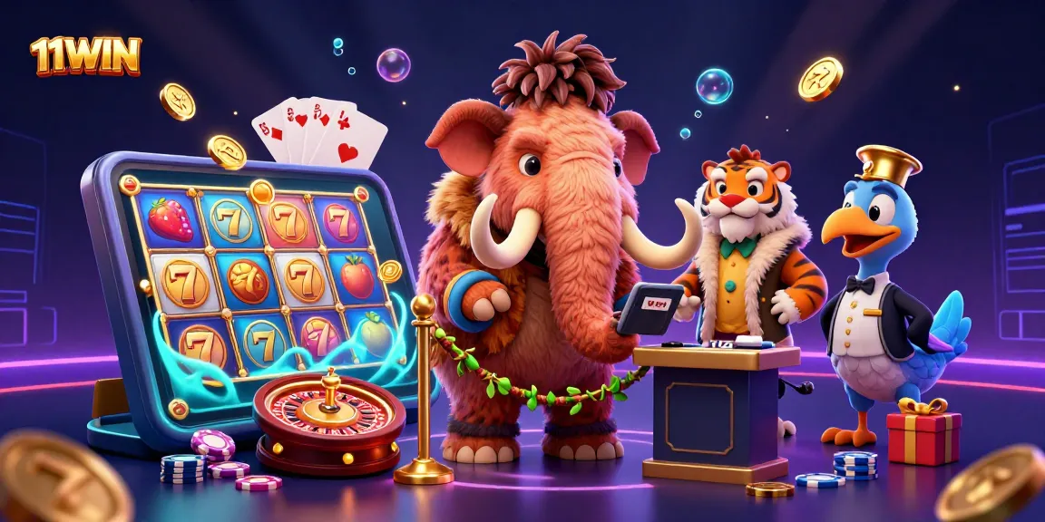 Engage with thrilling slots at 11WIN, where a mammoth bouncer welcomes guests to high-stakes gaming.