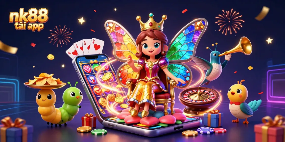 Experience the thrill of nk88 tải app with a vibrant 3D casino scene featuring exciting gaming elements.