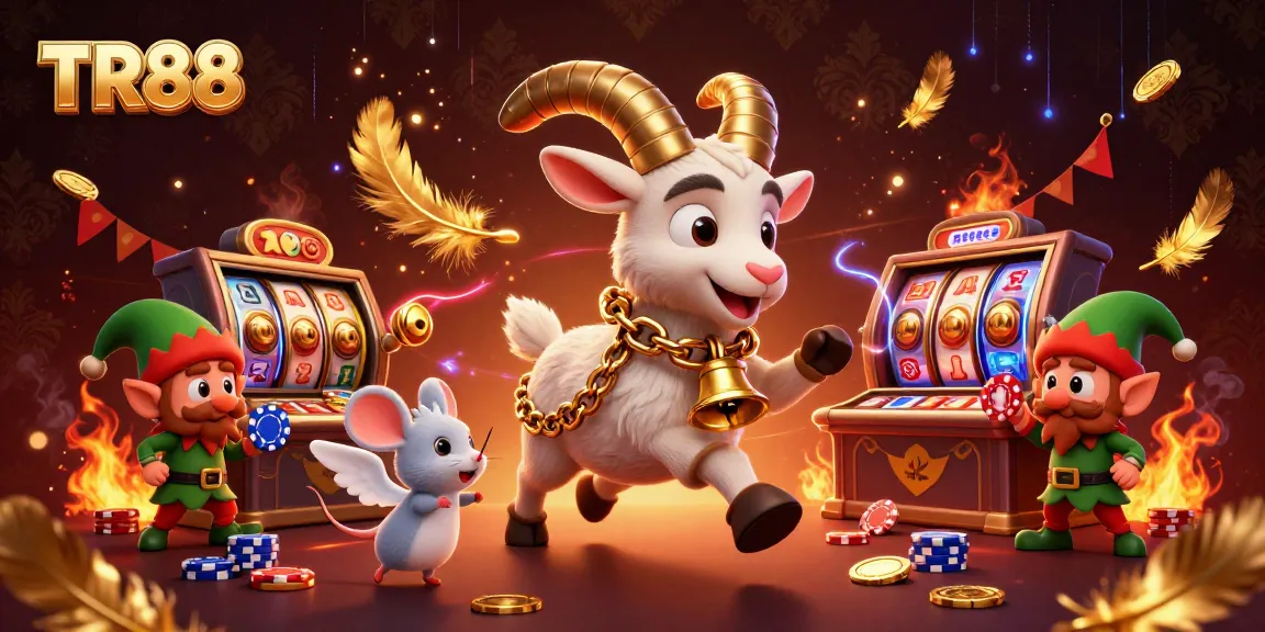 Experience excitement at TR88 casino with Krampus, a tiny mouse, and elf gremlins in a lively scene.