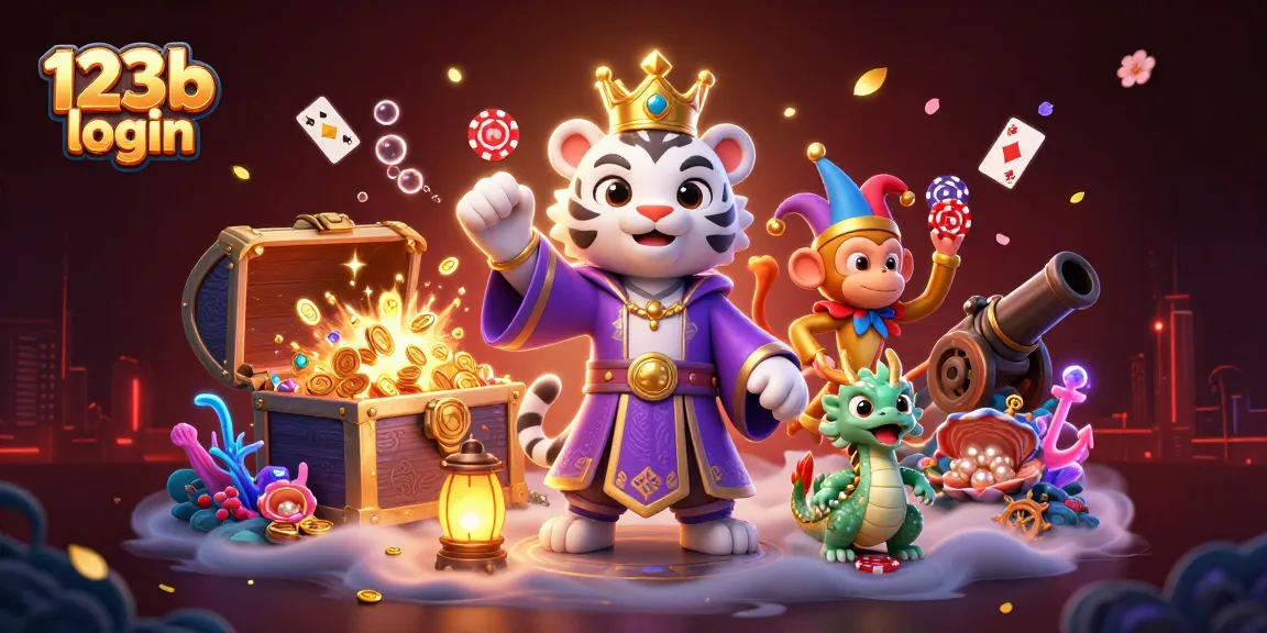 Engage with 123b login through an exciting casino scene featuring a majestic white tiger.